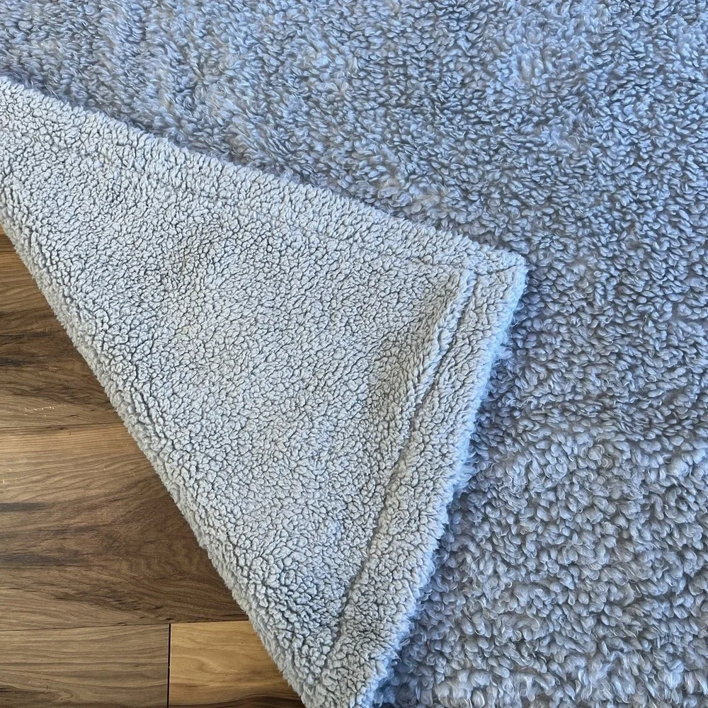 Pottery‎ Barn Sherpa Boucle Area Rug 50x60 Gray Plush Cozy Accent Floor Rug